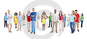 Large Group of World People on White Background