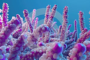 Large Groups of Streptococcus with Blue Background, 3D RenderingHigh Detail, 8K