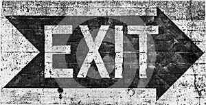 Large grunge EXIT sign black & white