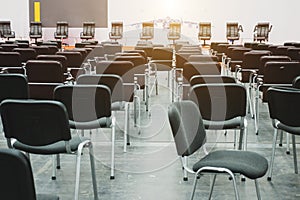 Large hall with chairs for conferences and seminars