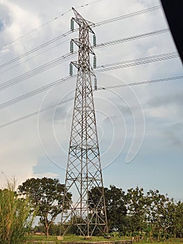 large high-voltage power towers