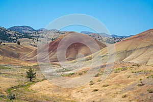 Large Hill with colorful sediment dated back millions of years ago