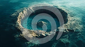 A large hole in the middle of the ocean