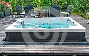 Large hot tub