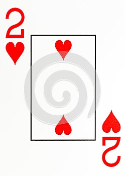 Large index playing card 2 of hearts