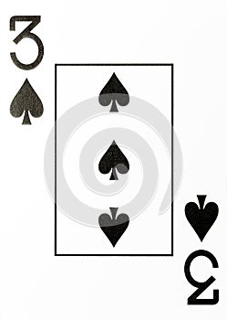 Large index playing card 3 of spades