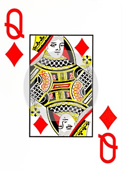 Large index playing card queen of diamonds photo