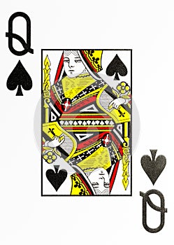 Large index playing card queen of spades
