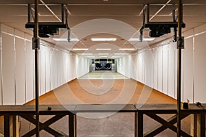 a large indoor shooting range can train sport shooters