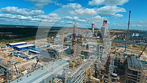 Large indusrial plant with blue sky