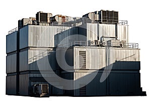 Large industrial cooling tower complex