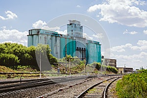 Large industrial elevator, railway