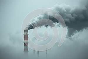 A large industrial plant with a tall stack of smoke coming out of it