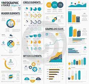 Large infographic vector elements template designe