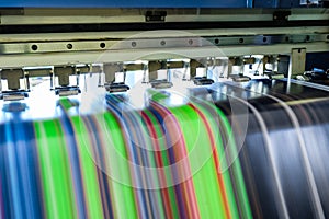 Large Inkjet printer working multicolor on vinyl banner