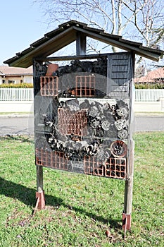 Large Insect hotel in a garden