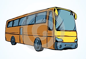 Large intercity bus. Vector drawing