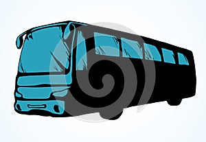 Large intercity bus. Vector drawing