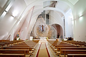 Large interior of modern church