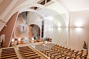 Large interior of modern church