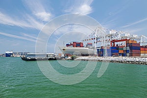 Large international shipping dock