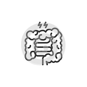 Large intestine pain line icon