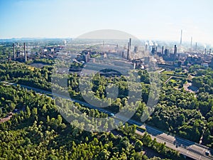 Large iron work facility from above