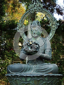 Large Japanese Buddha made of metal