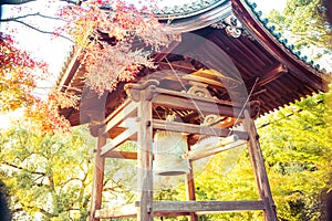 A large Japanese temple bell at the Kodaiji temple