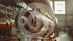 Large Jet Engine in Hangar