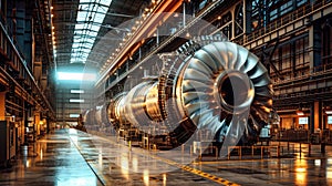 Large Jet Engine Inside Hangar