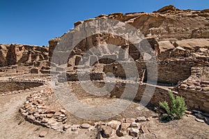 Large Kiva in Chaco Canyon Ancient Ruins of Pueblo Bonito photo