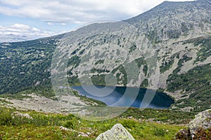 A large lake among sheer cliffs