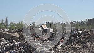 Large landfill dump of construction waste