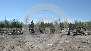 Large landfill dump of construction waste