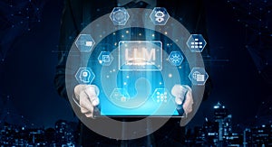 Large Language Model Architecture Visualization Neural Network Node. Corpus