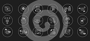 Large Language Model Icon Set. Vector Line Icons for AI Concepts. AI language model icon, Natural language processing icon, Text
