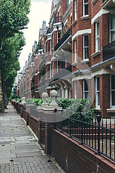 Large late Victorian blocks of mansion flats on Morshead Road, London