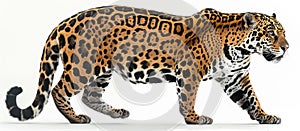 Large Leopard Walking Across White Floor