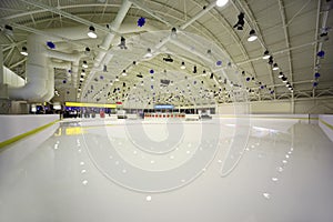 Large light indoor ice rink