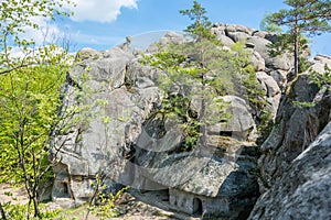 Large lofty stones Skeli Dovbusha, Ukraine