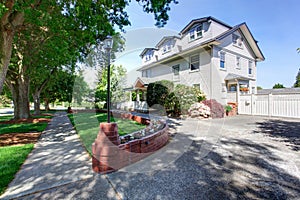 Large luxury craftsman classic American house exterior.