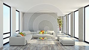 large luxury modern bright interiors apartment Living room 3D re photo