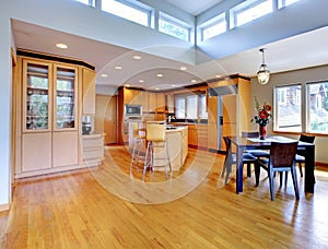 Large luxury modern wood kitchen