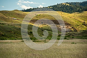 Large Machines Work on the Old Gardiner Road To Reconnect Gardiner Montana and Yellowstone