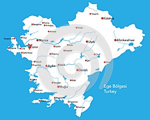 Large map of Ege BÃÂ¶lgesi