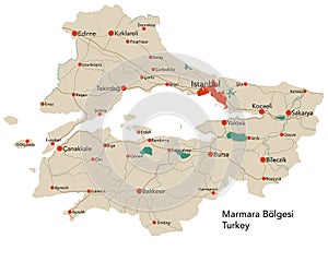 Large map of Marmara BÃÂ¶lgesi photo