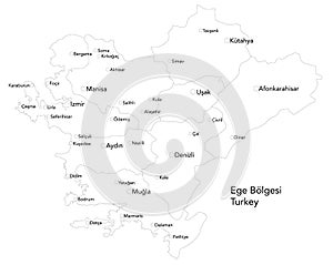 Large map of Ege BÃÂ¶lgesi
