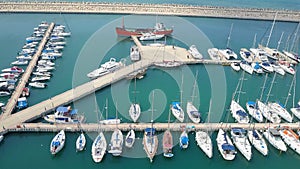 Large marina with various Yachts and boats