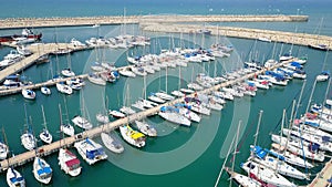 Large marina with various Yachts and boats